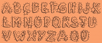 Alphabet mit Sternen und Musterpunkten (Restposten)